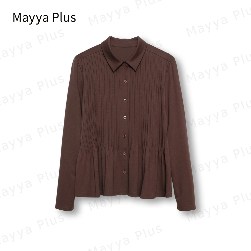 【王褶衬衣】Mayya Plus时尚新品气质显瘦百搭款热力感衬衫32346393