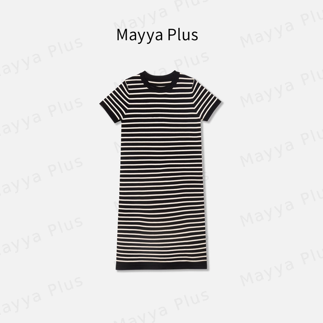 【钢琴键】Mayya Plus时尚新品轻奢气质显瘦款针织连衣裙32427635
