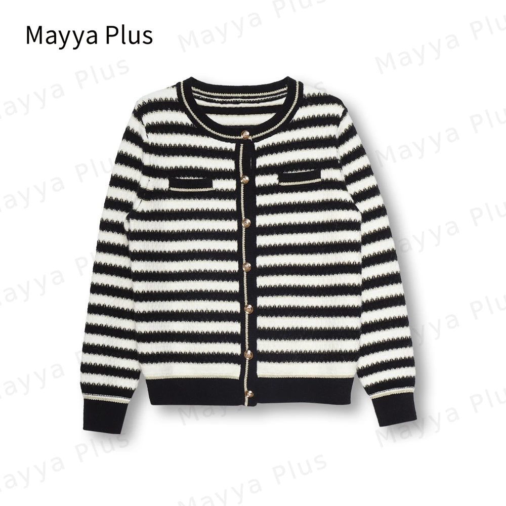 【氛围小香】Mayya Plus时尚新品气质显瘦款热力感计针织衫32347589