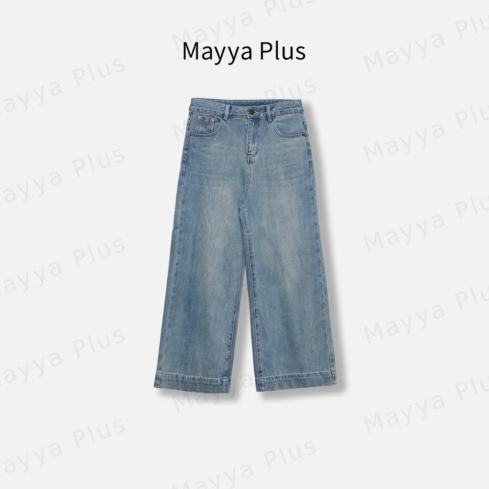 【假日街拍】Mayya Plus时尚新品轻奢气质显瘦百搭款牛仔裤32417850