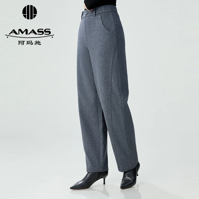 AMASS阿玛施 时尚休闲工装风磨毛香蕉裤5100529 保暖秋冬商务舒适