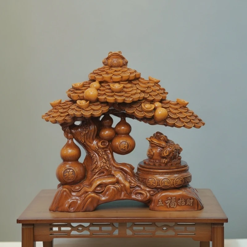 五福招财摇钱树长30cm高30cm(JLH)办公桌摆件送人送礼高端摆件
