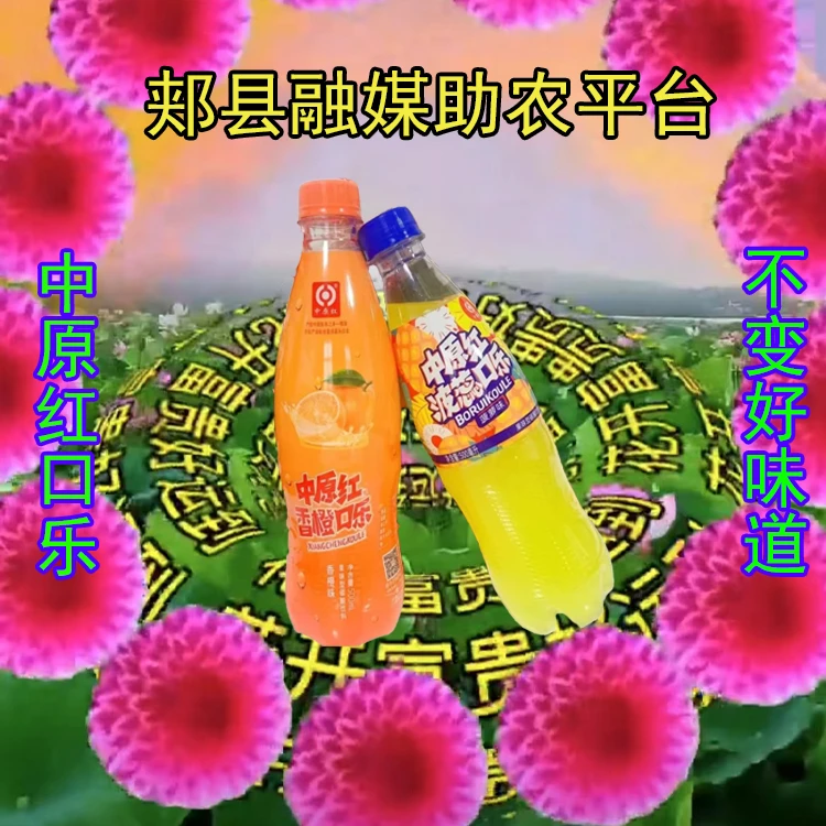 【郏县融媒】波蕊口乐菠萝香橙中原红口乐20胶瓶装特产500ml碳酸