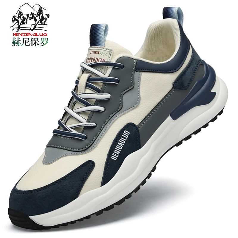 赫尼保罗高端男士运动鞋2025秋冬新款轻奢休闲鞋厚底增高旅游鞋男