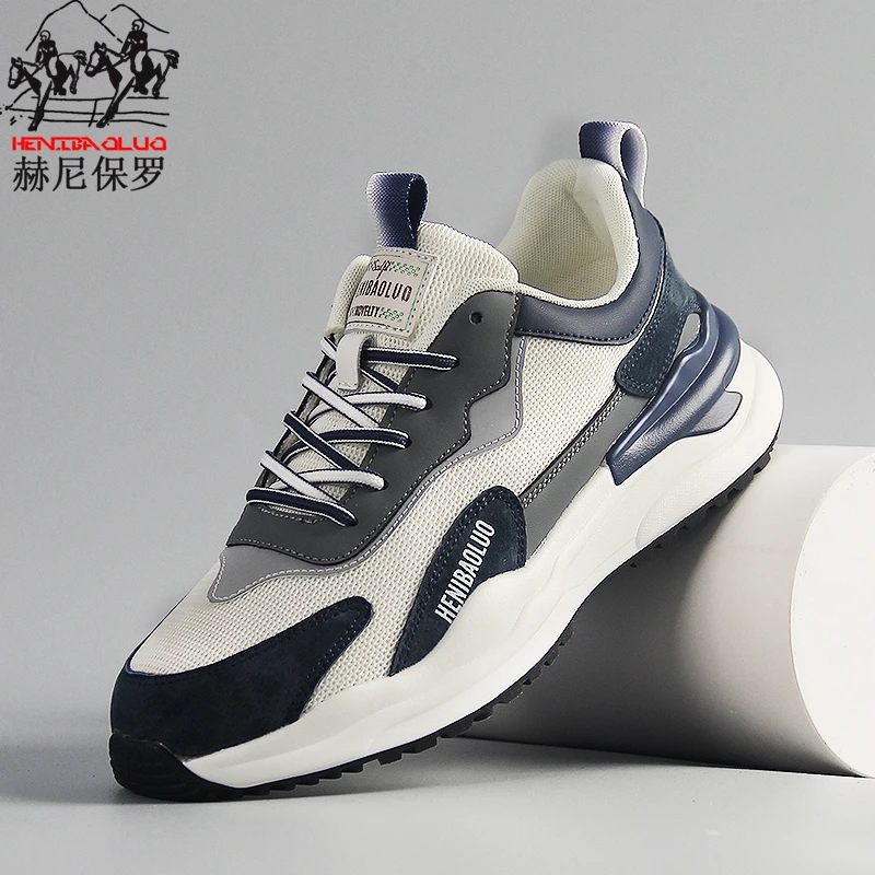 赫尼保罗2025春季休闲男鞋男士百搭男士休闲运动鞋男高端轻奢男鞋