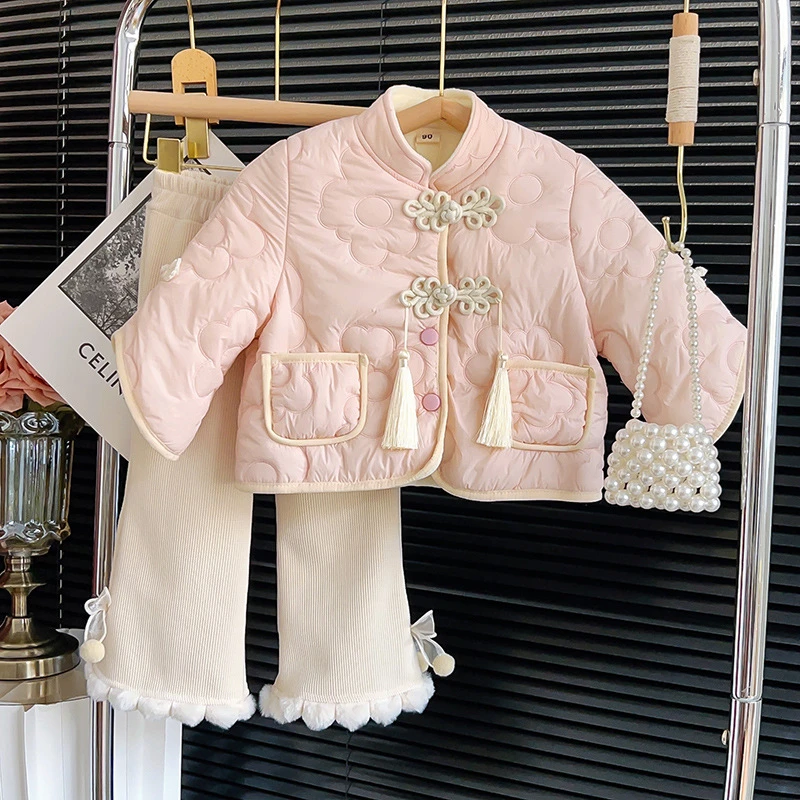 女童棉服外套冬季新款时尚洋气加绒夹棉儿童棉衣棉袄GC0368