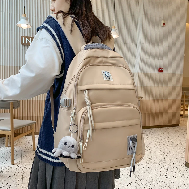 2024新款双肩背包初中生高中生大学生书包简约轻便时尚大容量