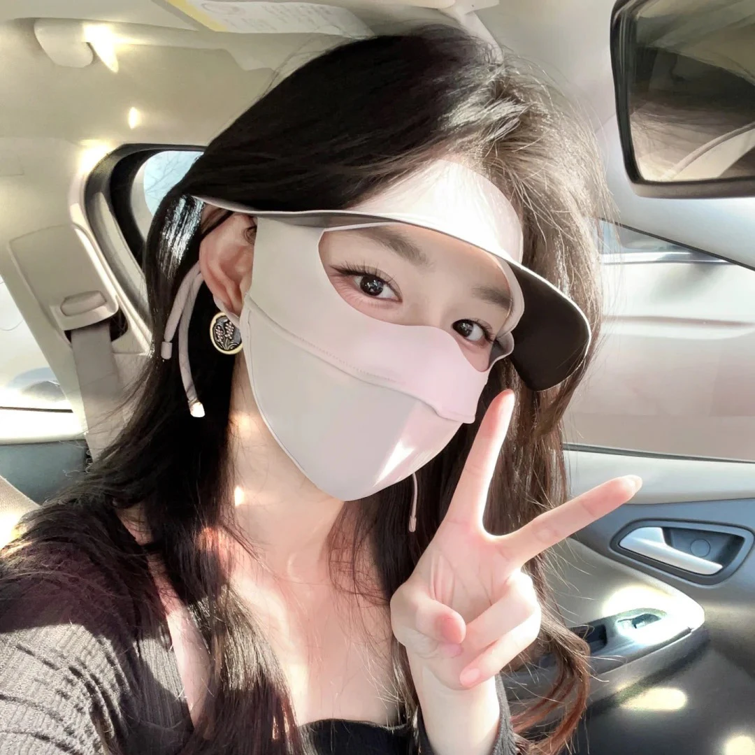 防晒面罩全脸防晒口罩脸罩防紫外线户外透气遮阳脸基尼大帽檐太阳