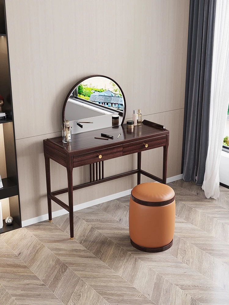 梳妆台新中式轻奢高级感书桌化妆台收纳一体家用简约卧室化妆桌