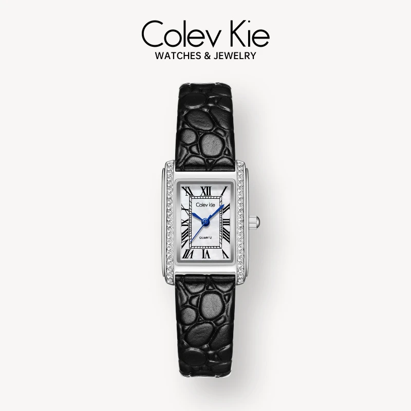ColevKie【官方正品】皮带小坦克系列方形腕表百搭手女表8057