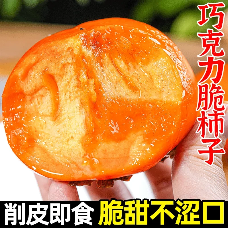 【正宗脆柿包甜】巧克力脆柿冰糖心新鲜现摘香甜柿子好吃爽口实惠团