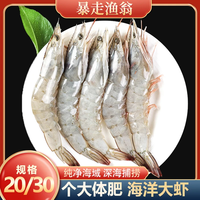 2030规格盐冻大虾 紧实冷冻南美白虾15-17厘米 38-45只 3.3斤/盒