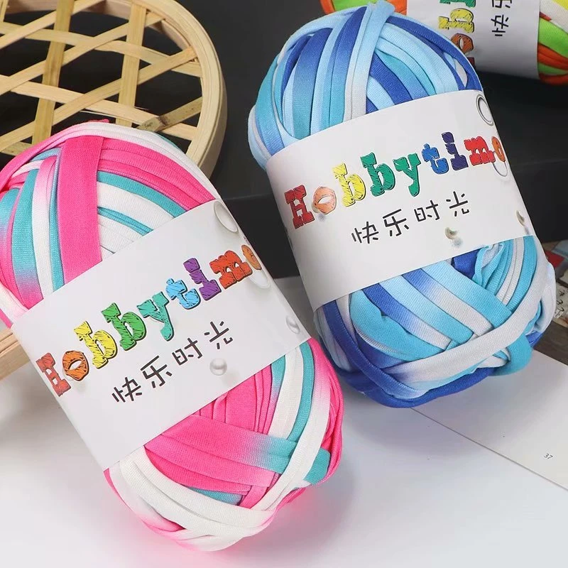 布条线段染彩色花色手编织线DIY包包抖音坐垫拖鞋玩偶毛线材料包