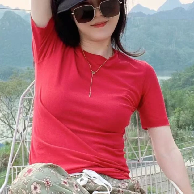 【悦悦专属】圆领显瘦后背压线短袖 百搭打底t恤S3531