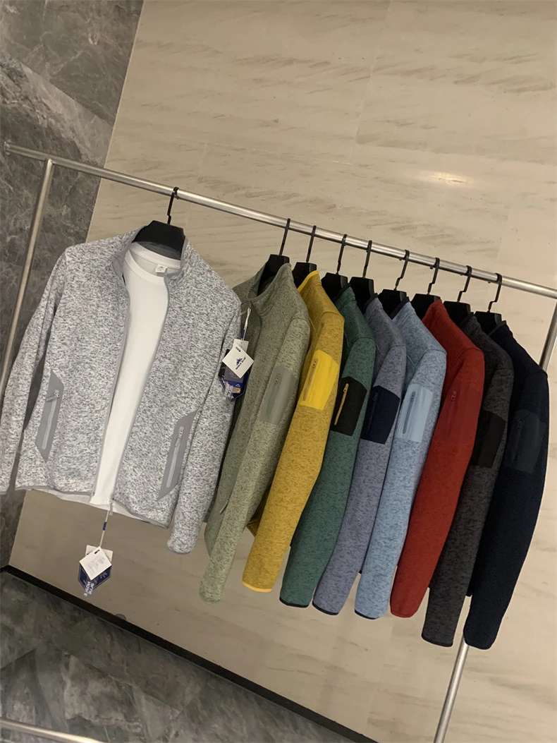 户外covert立领抓绒衣加绒保暖打底针织开衫运动内胆外套夹克情侣