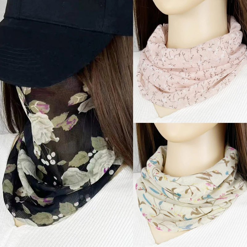 夏季防晒面纱面罩口罩女士挂耳遮脸围脖套头护颈脖子轻薄透气百搭