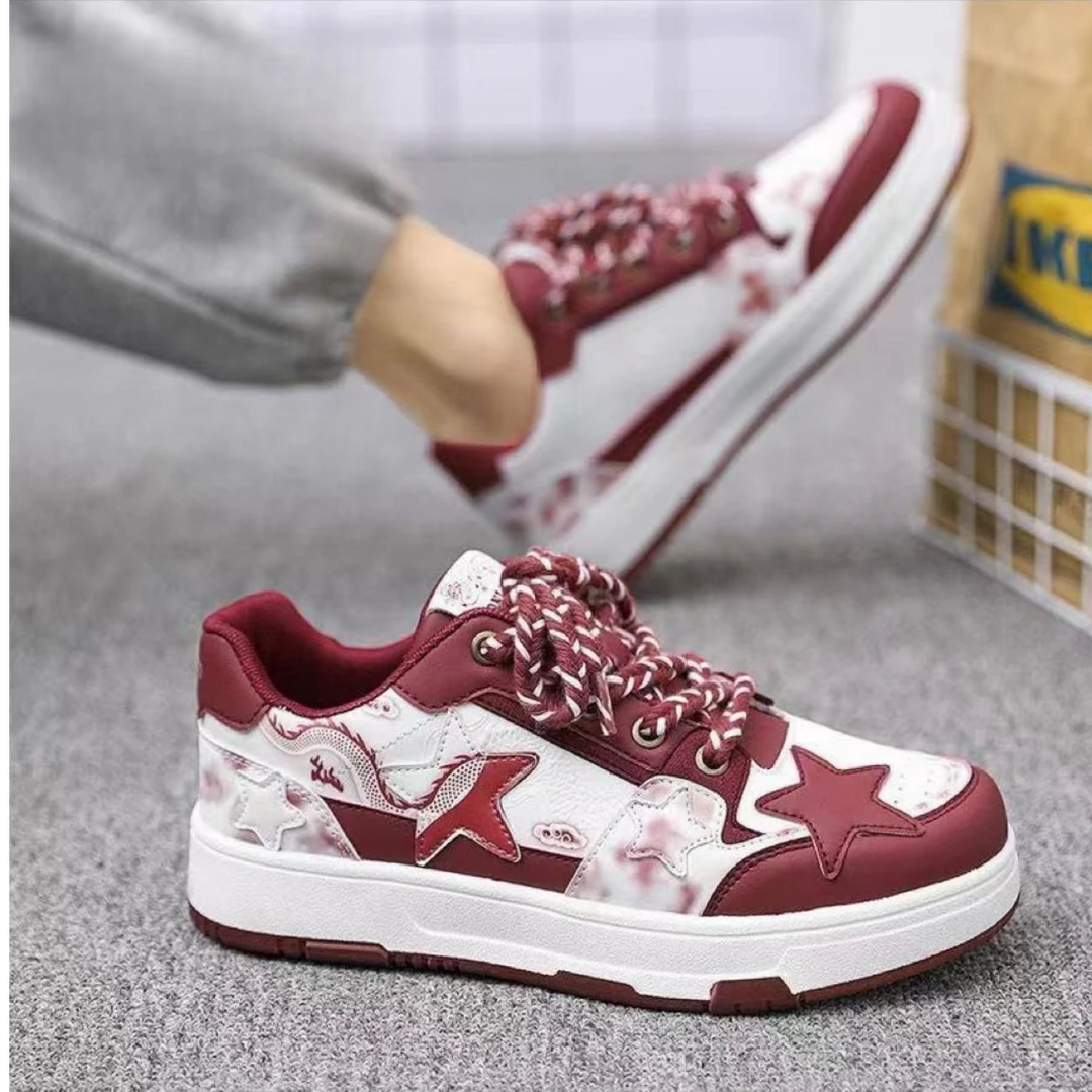 【断码清仓】女鞋2024秋冬星星板鞋休闲运动鞋小众红色婚鞋平板鞋