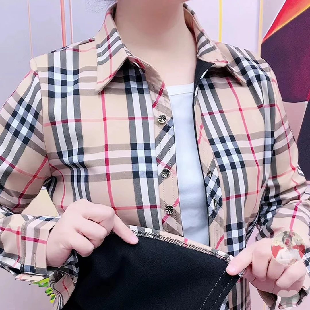秋冬新款加绒衬衫保暖舒适百搭减龄