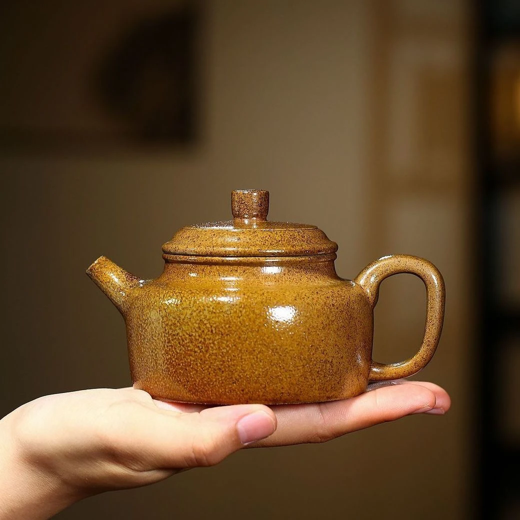 宜兴名家手工高温原矿段泥紫砂壶 柴烧窑变德钟壶 230cc 功夫茶壶