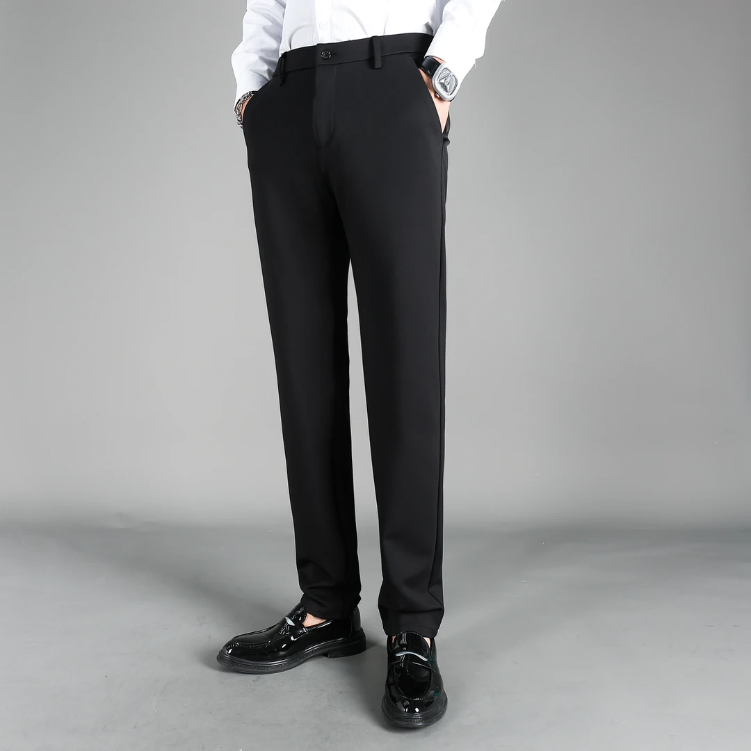 8046轻奢高定百搭潮流修身弹力加厚保暖商务韩版小脚男士休闲裤