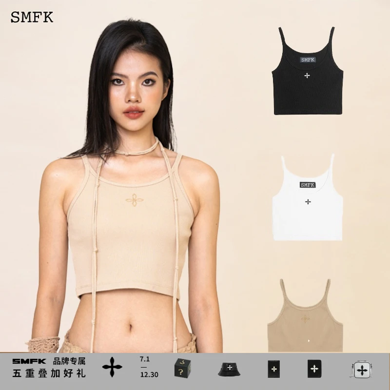 SMFK十字花运动背心 UTK01F 户外性感短款吊带上衣3色