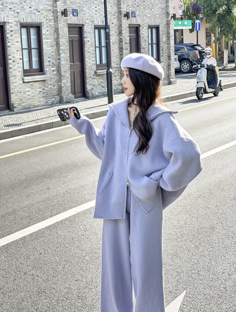 孕妇装春装套装时尚款外出大码秋冬季毛衣女2025新款春秋款两件套
