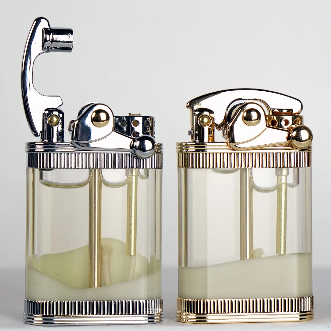 ZORRO佐罗铬蓝绿金天蓝夜光摇臂透明仓老式复古创意煤油打火机