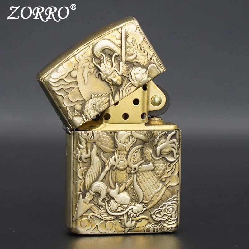 ZORRO佐罗防风煤油打火机男士3D浮雕902S常山赵子龙创意男友礼物