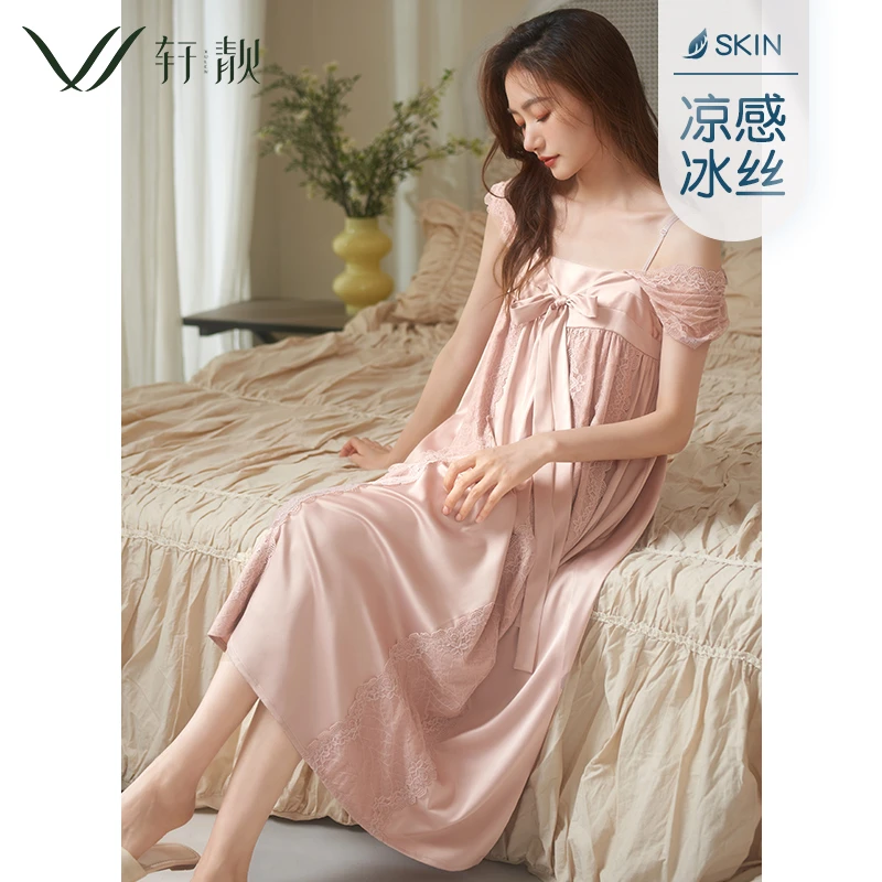 【冰丝】红色睡裙女夏季薄款无袖吊带性感睡衣新婚结婚大码家居服