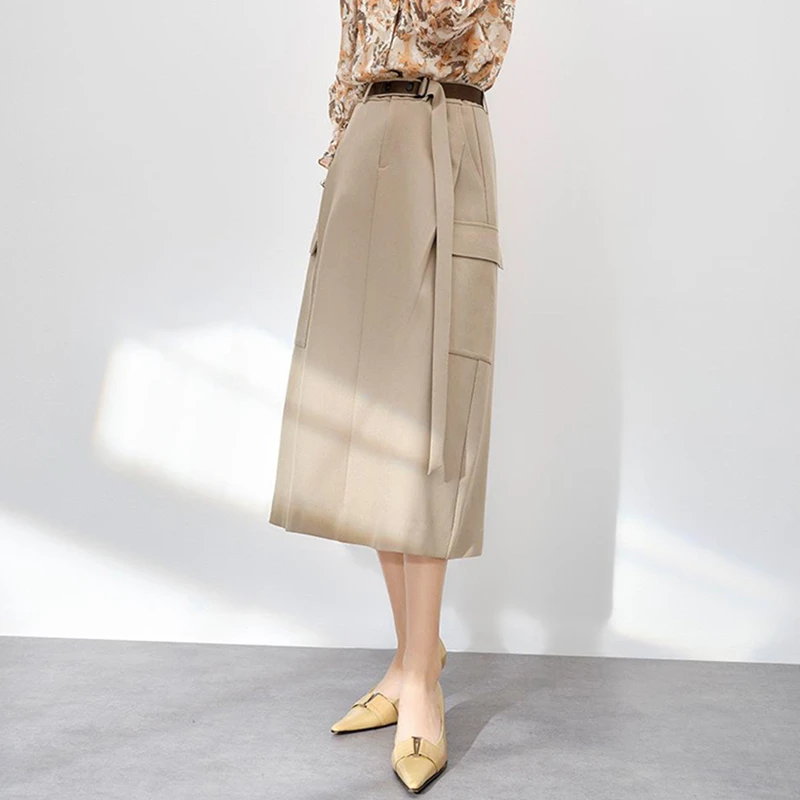 38345【H系列】工装休闲开叉半身裙412Q6776