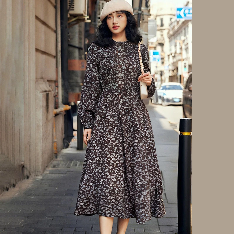 39515【N系列】复古碎花显瘦连衣裙W23D2L7628