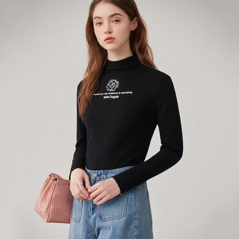 40446【金系列】双面磨毛打底衫T恤T3D909T026