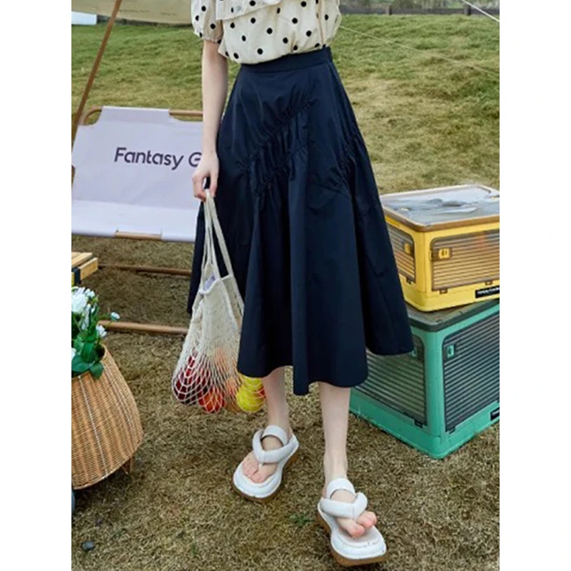 350713【伊系列】温柔风A字裙半身裙M23X1Q3218