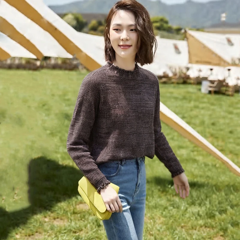 34715【卡系列】男友风宽松套头休闲毛衣C313M798