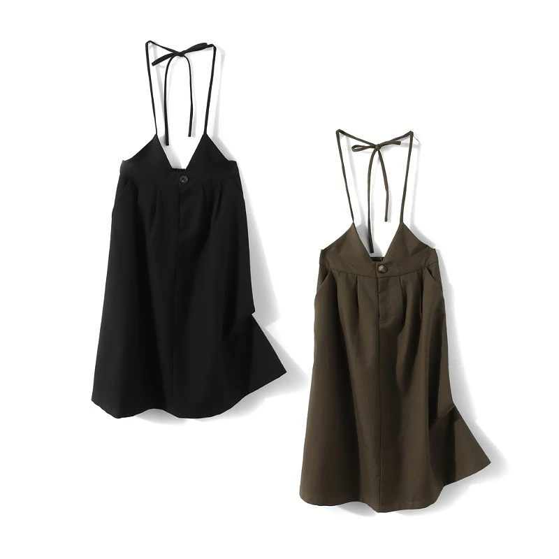 26348【画系列】纯色显瘦吊带裙22Q5306