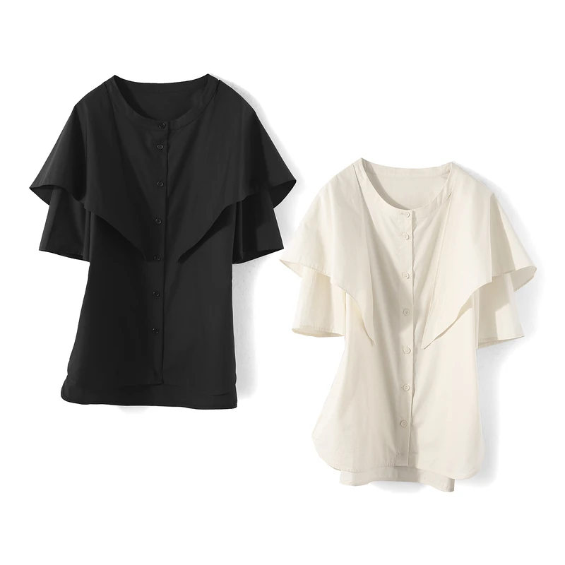 29196【碧系列】设计感翻领衬衫HC1301