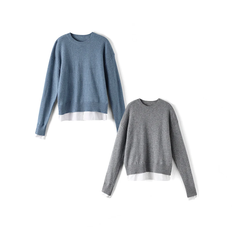 39323【然系列】刺绣拼接针织衫KMAD26072