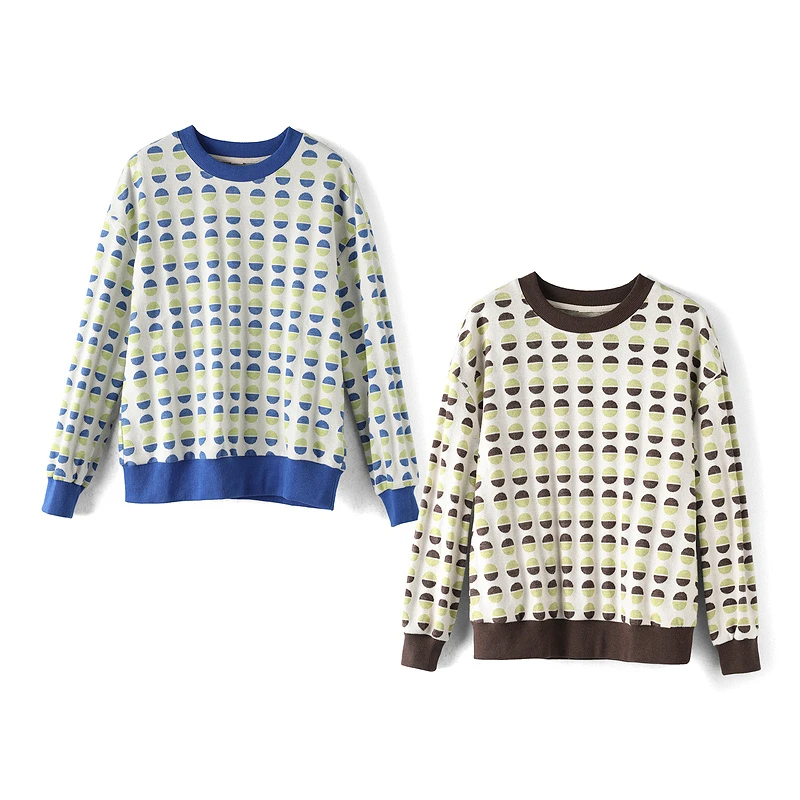 37812【画系列】撞色设计圆领卫衣24W1146