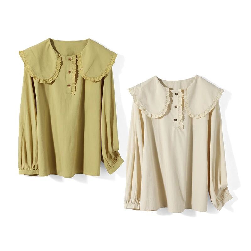 32237【觅系列】时尚花边娃娃领衬衫31MJ22C088