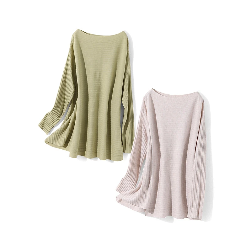 10710【妮系列】慵懒风一字肩针织衫毛衣F1M01589