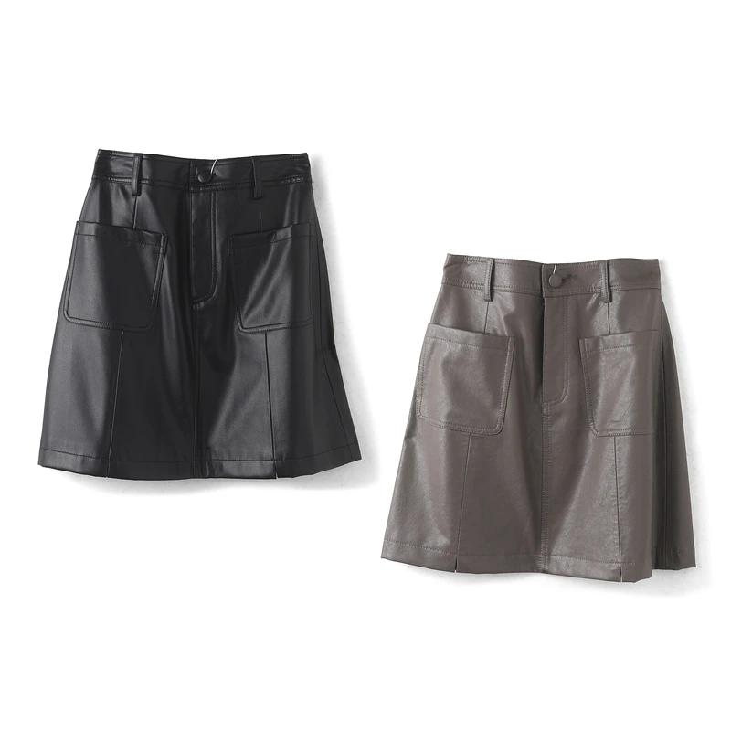 33596【然系列】机车帅气百搭皮裙231RDQZ021