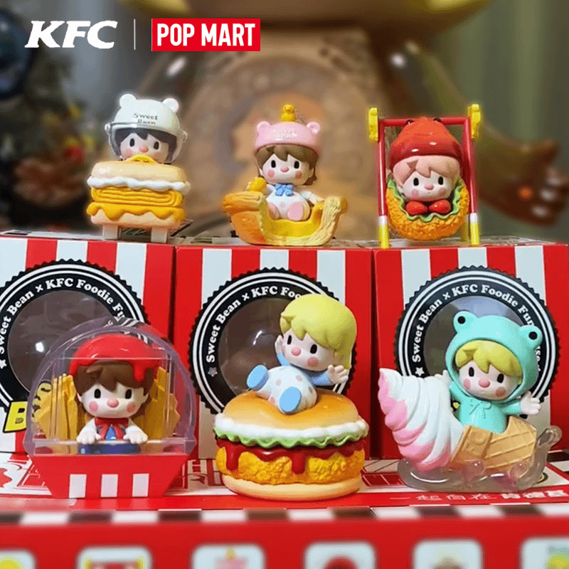 肯德基KFC联名泡泡玛特popmart小甜豆盲盒玩具潮玩手办元旦礼物