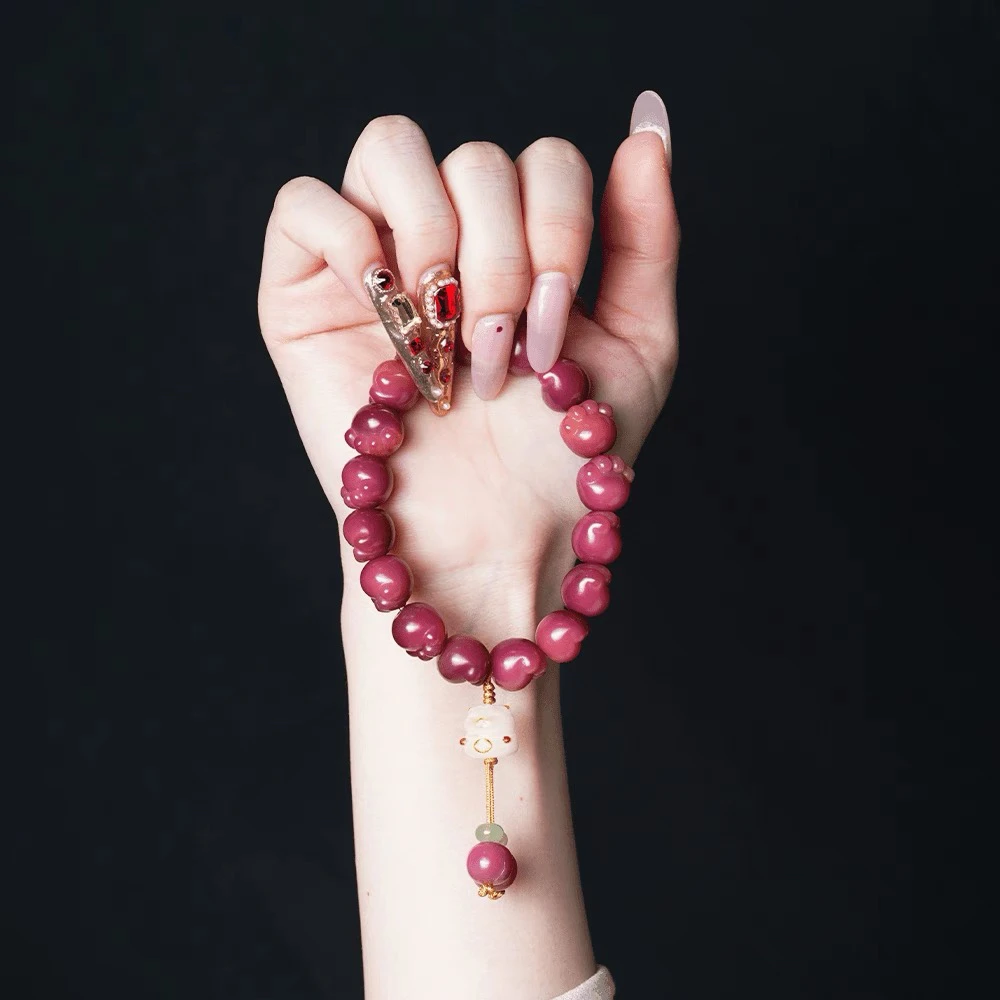 乌梅子知足常乐菩提根手串男女款单圈