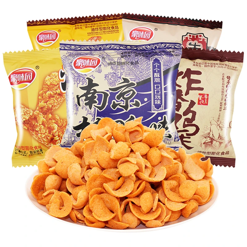 豪味园南京板鸭味牛仔骨味膨化锅巴8090后怀旧宿舍耐吃怀旧小零食