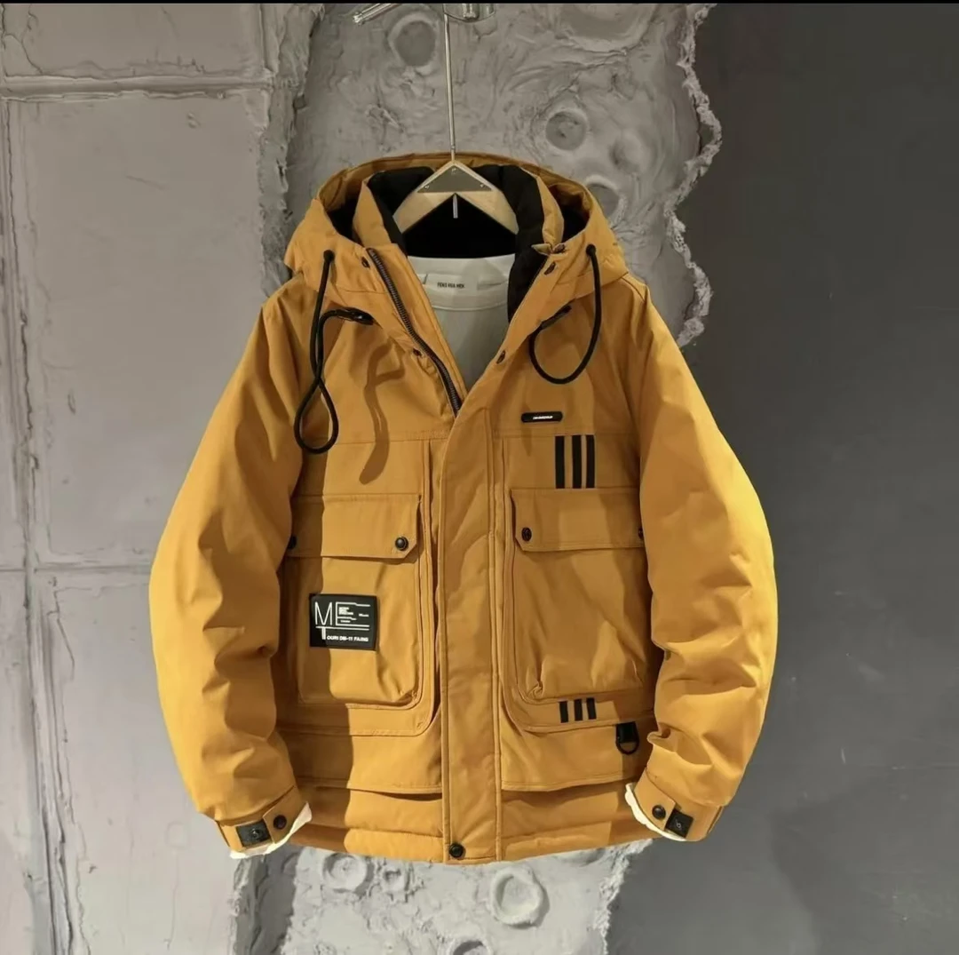 2035*【雪域玫瑰】百搭时尚宽松工装潮流休闲冲锋外套防寒服