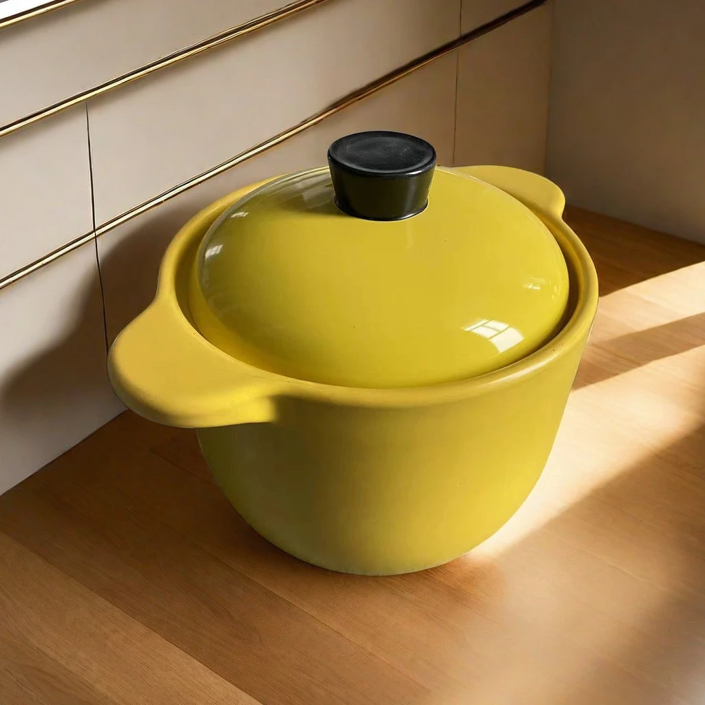 2L马卡龙色釉砂锅煮粥干焖家用耐高温明火通用