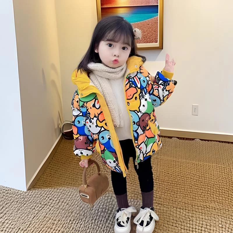 小黄鸭儿童棉服冬装保暖外套宝宝棉服冬季男童外套冬季加绒加厚