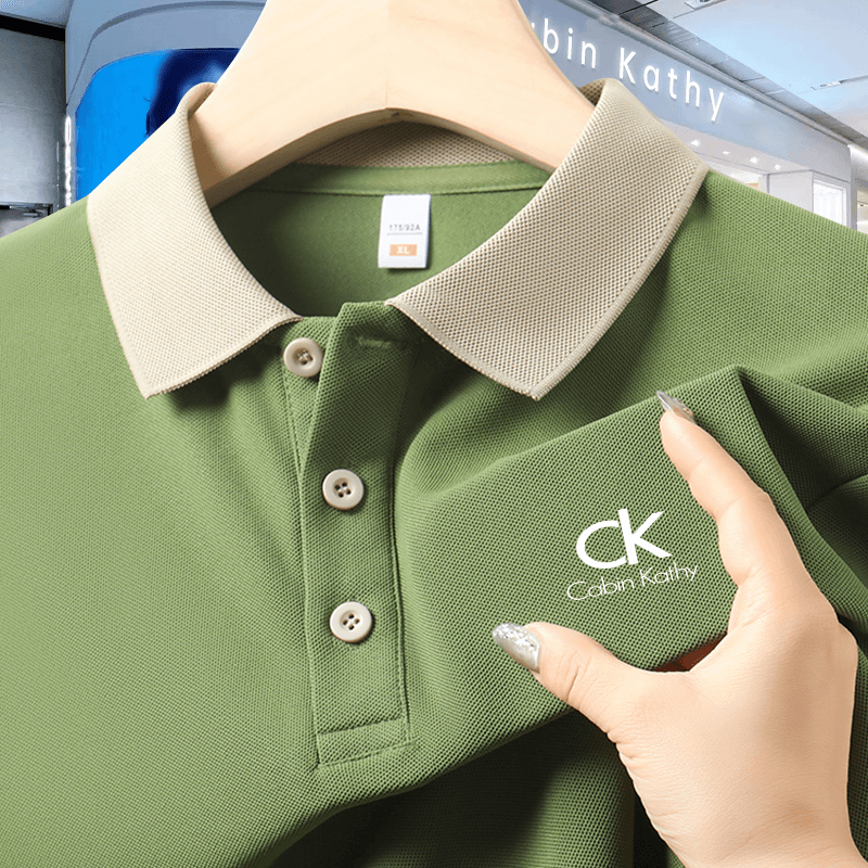 【少量现货】欧式轻奢正品翻领男士短袖新疆优质棉polo衫大码T恤