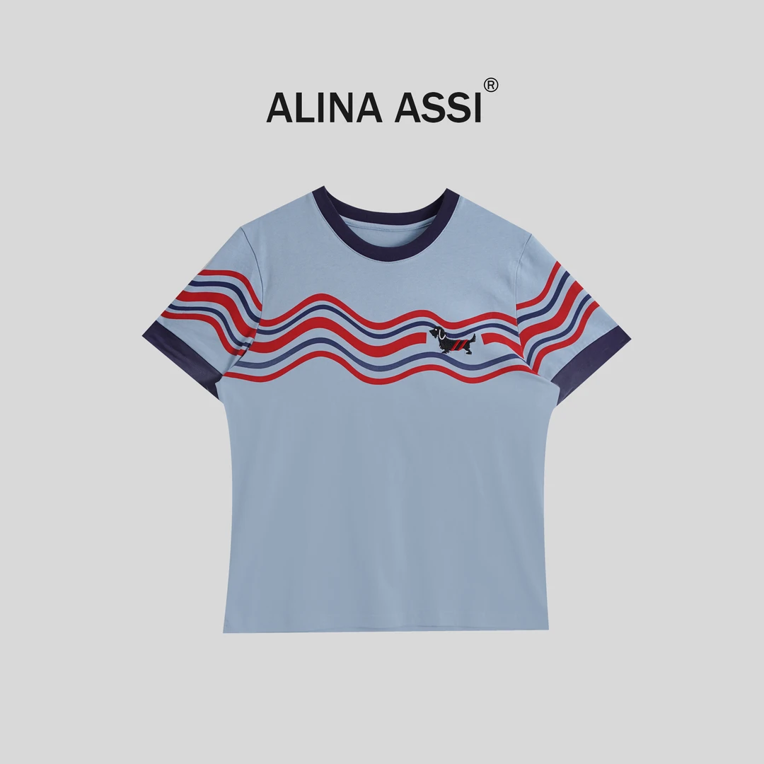 【汶汶】2025新款百搭时尚T恤简约显瘦短袖上衣YML803