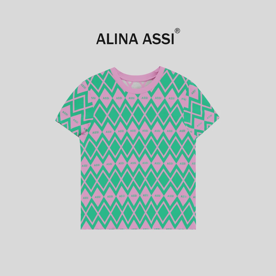 【纹纹】2025新款百搭时尚T恤简约显瘦宽松短袖上衣YM9770